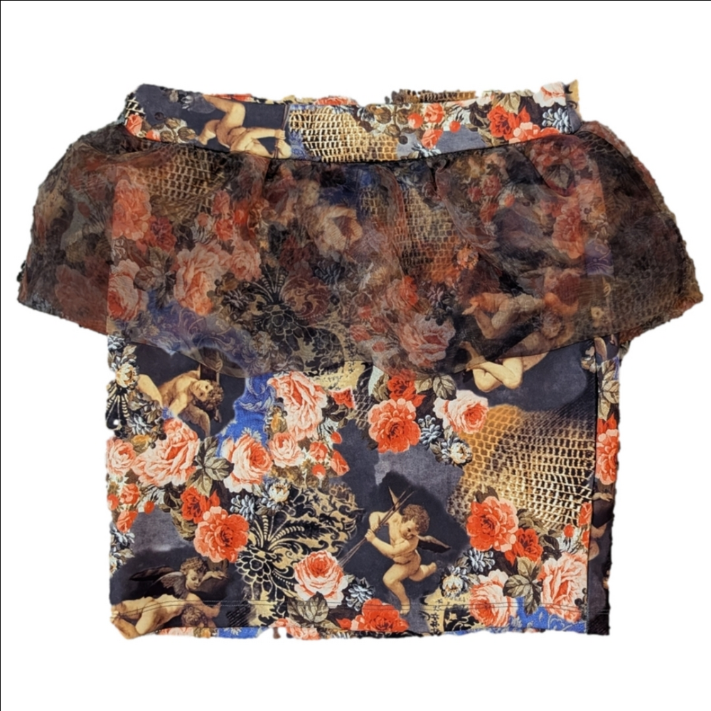 River Island Floral Angel Tutu-Frill Pencil Skirt
